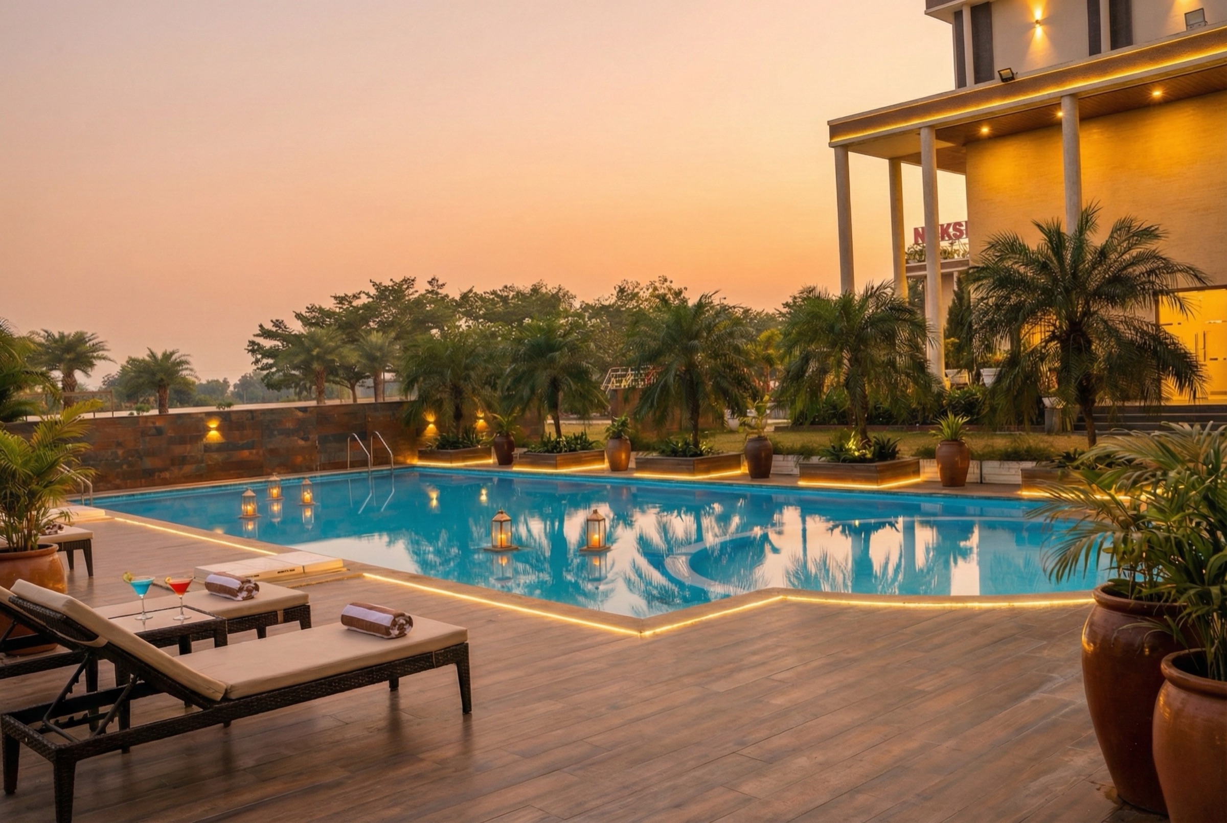 Grand parking, thoughtful arrivals. detail at Nakshatra Hotel & Resort
